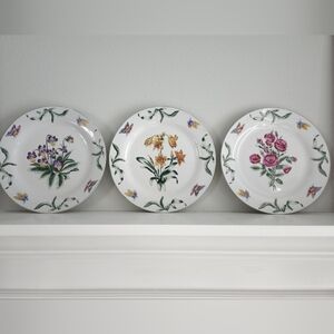 Vintage Set Of 3 Oriental Accents Floral Embossed Decorative Plates